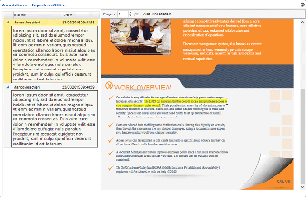 annotations on document