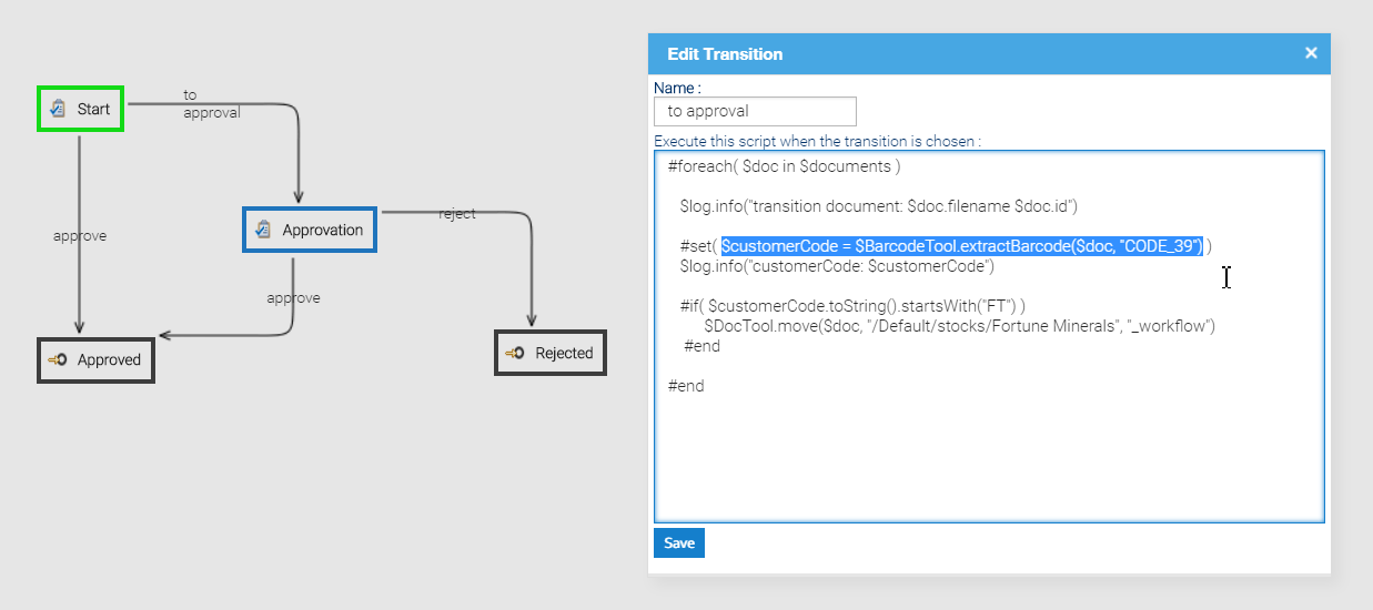 Workflow Automation script on transaction